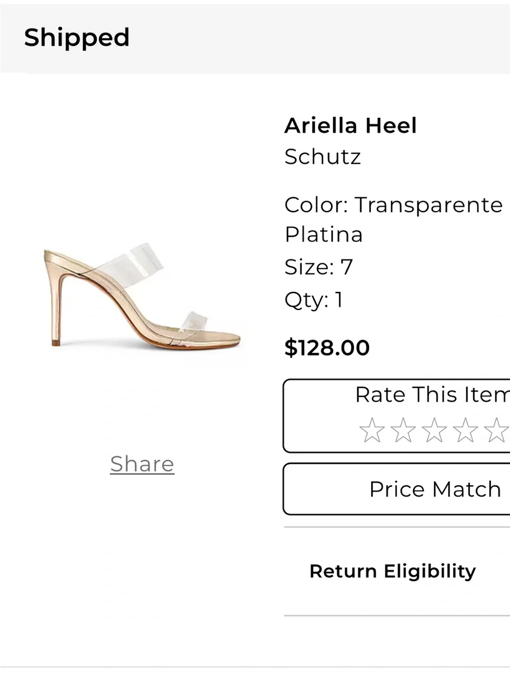SCHUTZ Ariella Clear-Strap High Heel Sandals in Gold